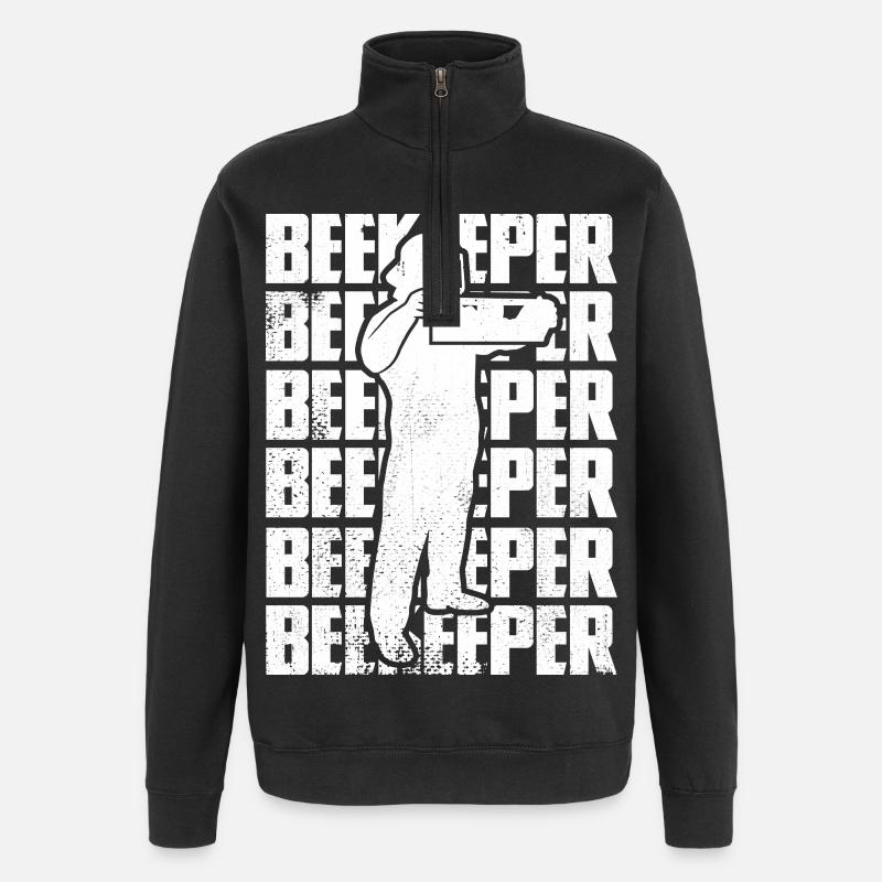 Lustiger Imker - Quarter-Zip-Sweatshirt - Schwarz