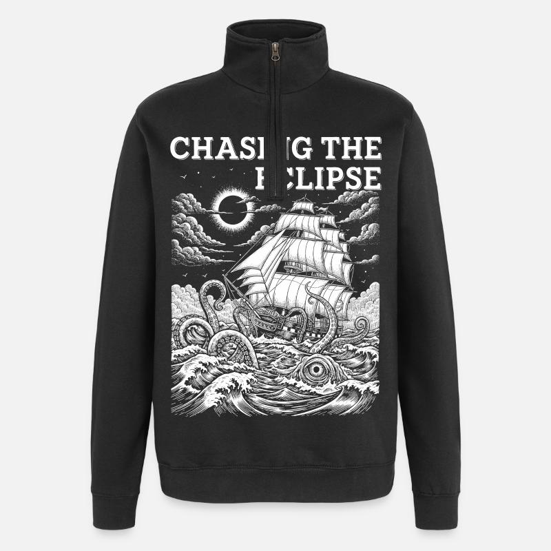 Solar Eclipse Adventure - Quarter-Zip Sweatshirt - black