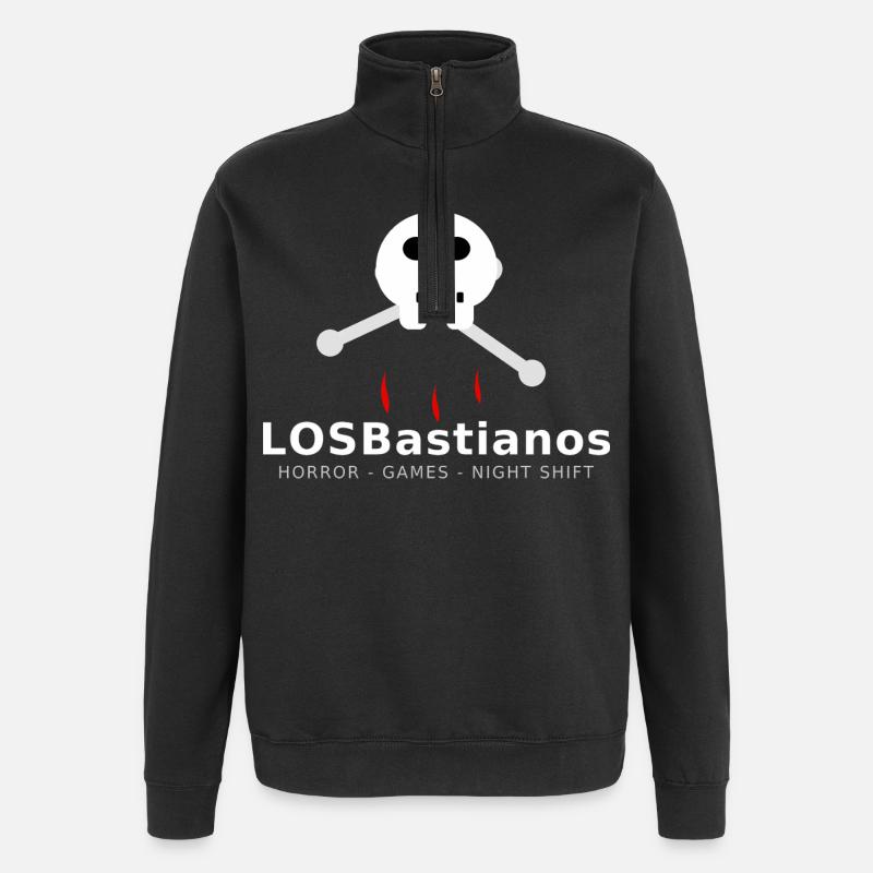 LosBastianos „Blutnacht“ – Skull & Bones - Quarter-Zip-Sweatshirt - Schwarz