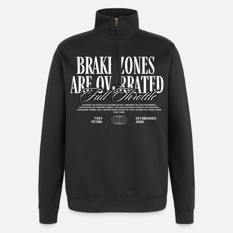 Rennstrecken Tshirt - Quarter-Zip-Sweatshirt - Schwarz