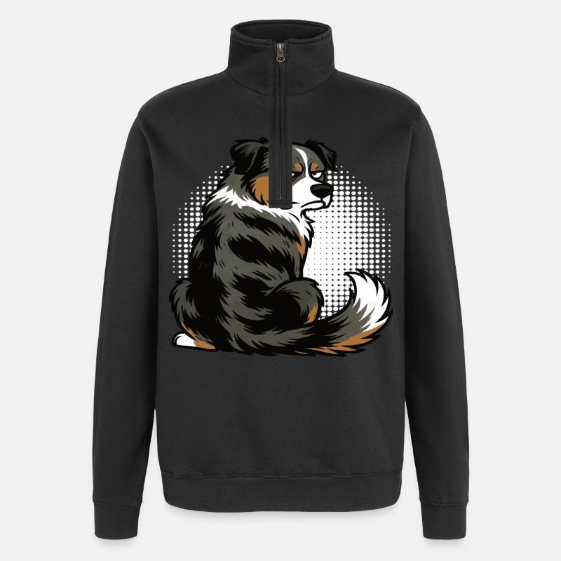 Berger australien Aussie Aussie Propriétaires Aussies - Sweat à zip 1/4 - noir