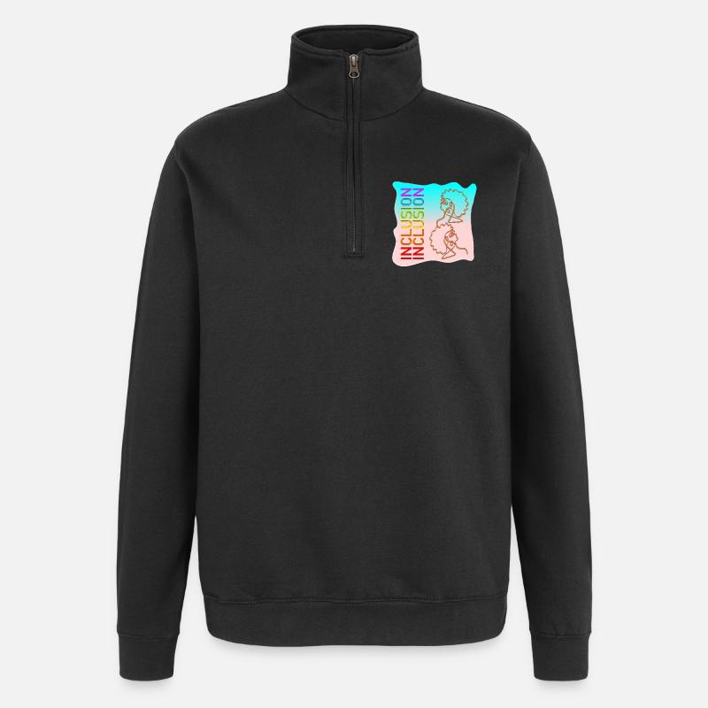 INCLUSION DIVERSITY LINE ART - Quarter-Zip Sweatshirt - black