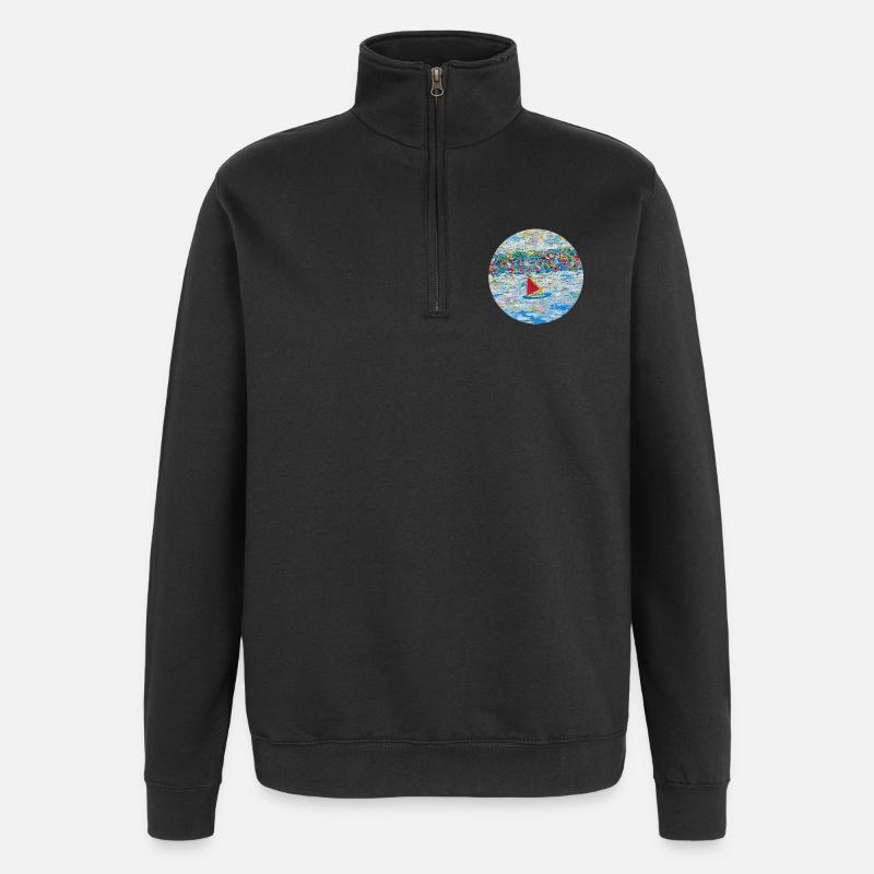Seestück - Quarter-Zip-Sweatshirt - Schwarz