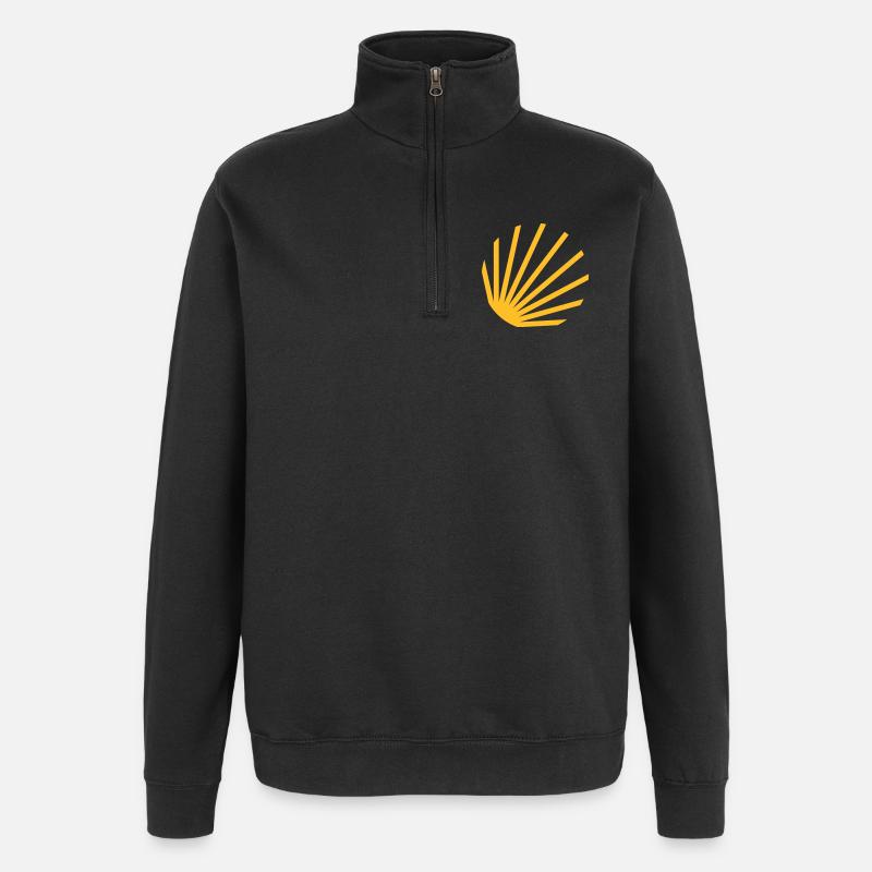 Muschel Symbol - Quarter-Zip-Sweatshirt - Schwarz