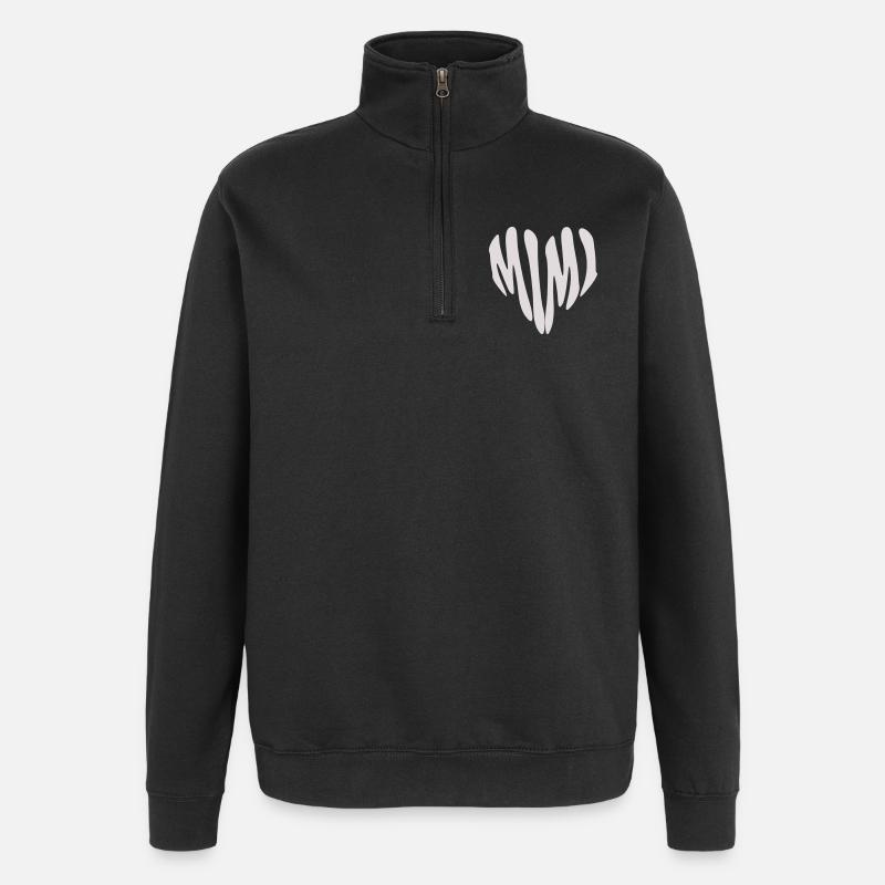 Mimi – Kleines Herz (Sonderfarbe) - Quarter-Zip-Sweatshirt - Schwarz
