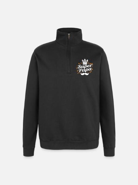 SUPER DAD - Quarter-Zip Sweatshirt - black