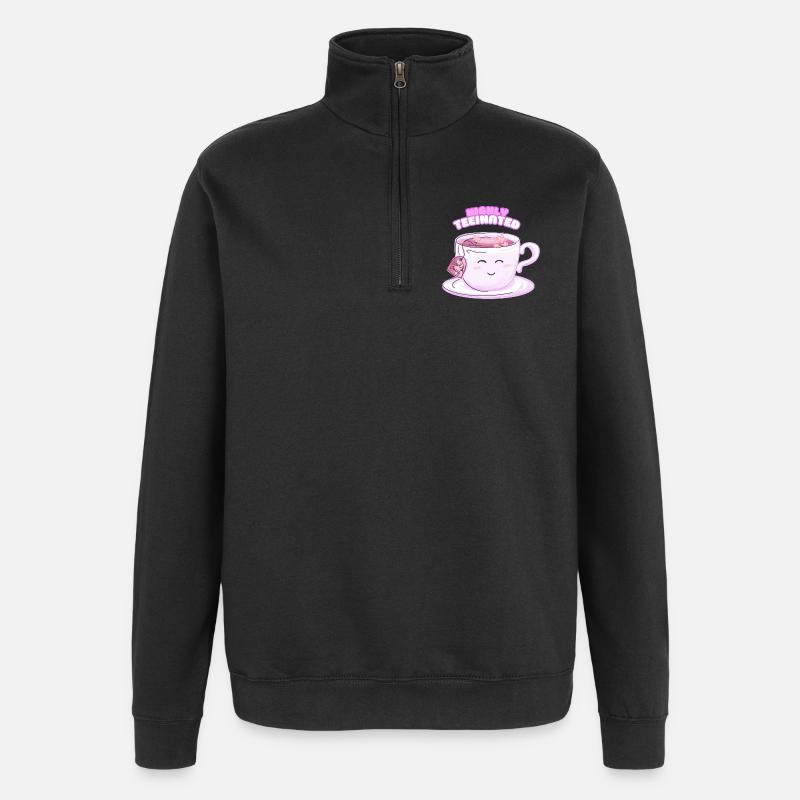 Highly Teeinated – Lustiges Tee-Shirt mit lächelnd - Quarter-Zip-Sweatshirt - Schwarz