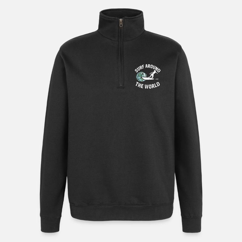 SURF around the World - Quarter-Zip Sweatshirt - black