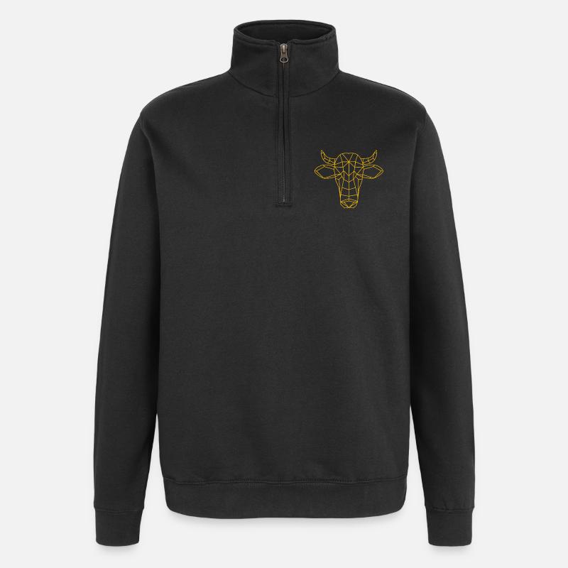 vache - Sweat à zip 1/4 - noir