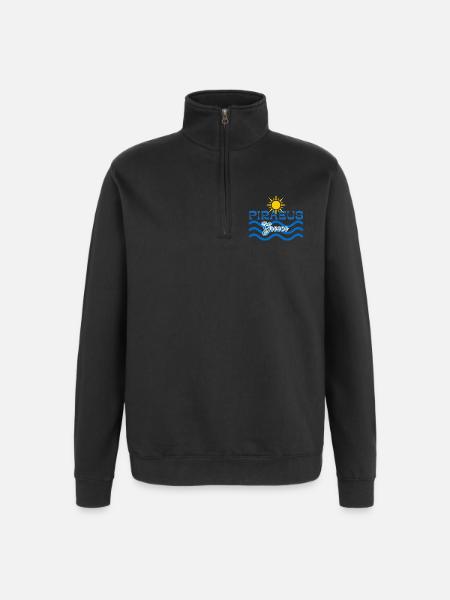 Piraeus Greece Sun & Sea Waves  - Quarter-Zip Sweatshirt - black