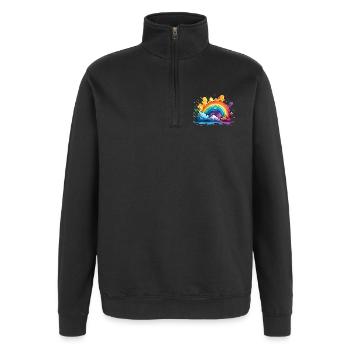 Your Rainbow - Quarter-Zip Sweatshirt - black - Front - AI Model Female 172 light (172cm) & AI Model Male 178 dark (178cm)