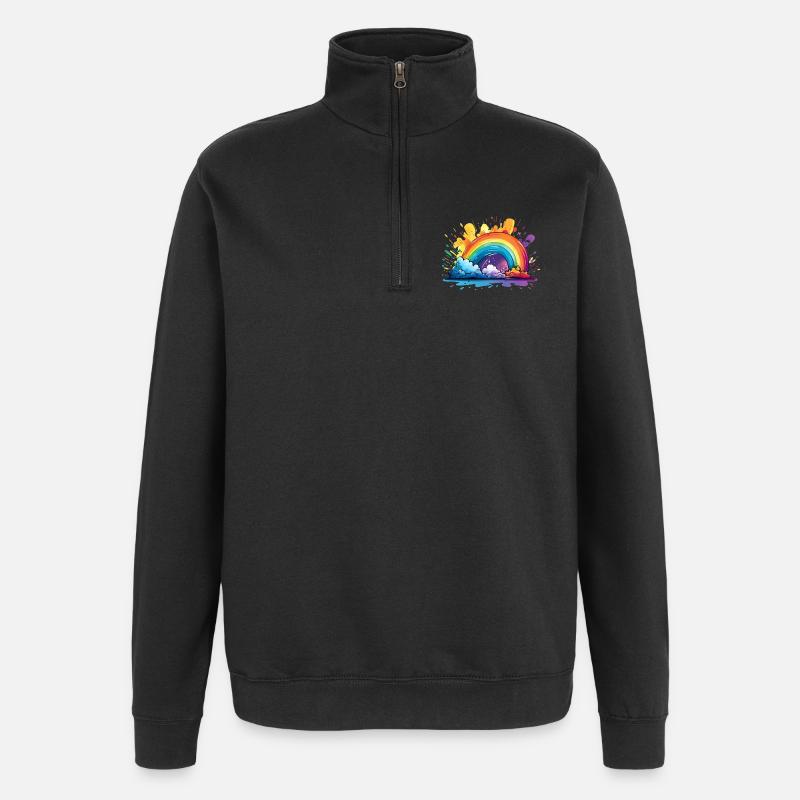 Dein Regenbogen - Quarter-Zip-Sweatshirt - Schwarz