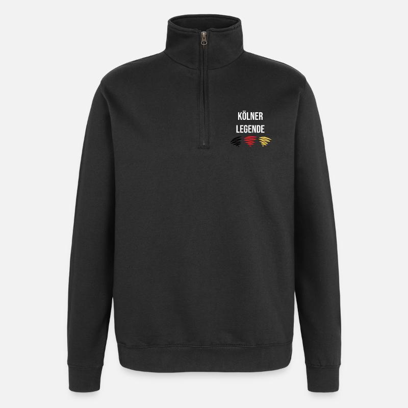 Kölner Legende - Quarter-Zip-Sweatshirt - Schwarz