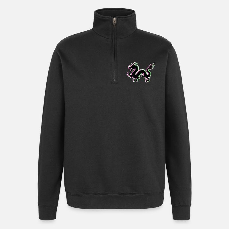Drache China Drache - Quarter-Zip-Sweatshirt - Schwarz