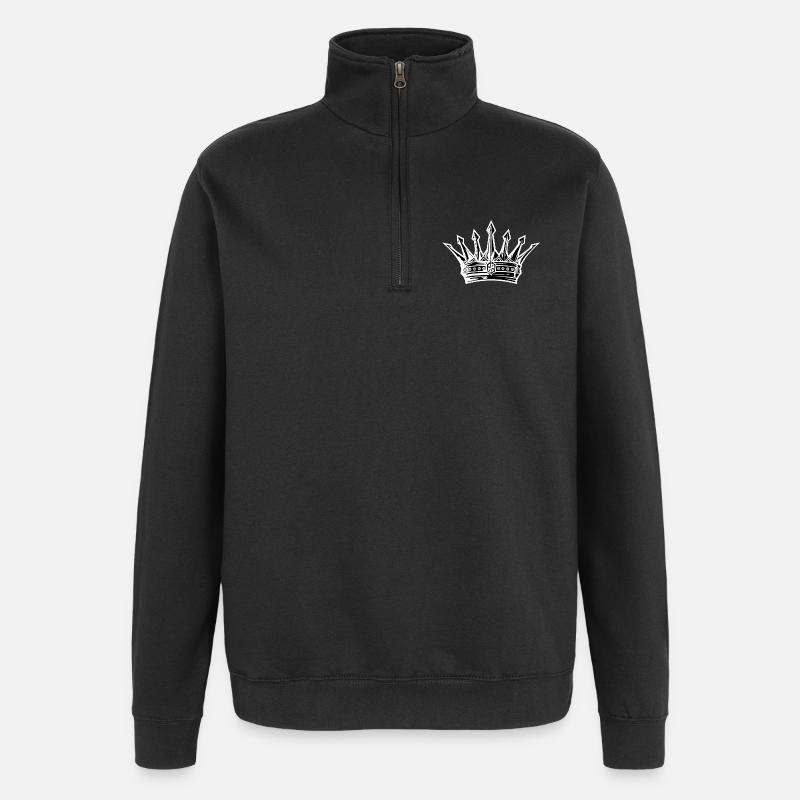 Crown - King - Queen - Princess - Quarter-Zip Sweatshirt - black