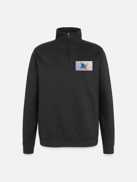 Origami Stern BlauOrange - Quarter-Zip-Sweatshirt - Schwarz