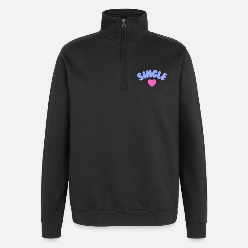 Amour de soi célibataire - Sweat à zip 1/4 - noir