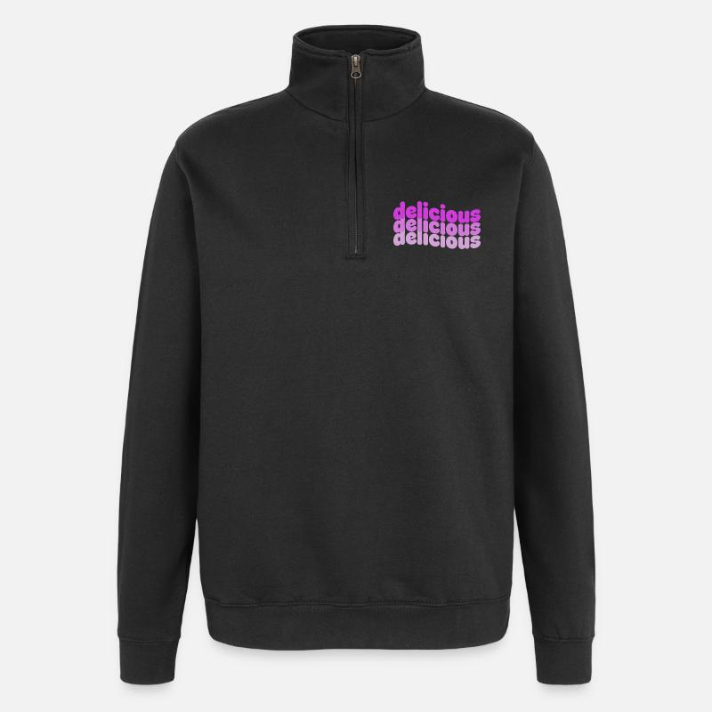 Delicious Typo Gradient Pattern - Quarter-Zip Sweatshirt - black