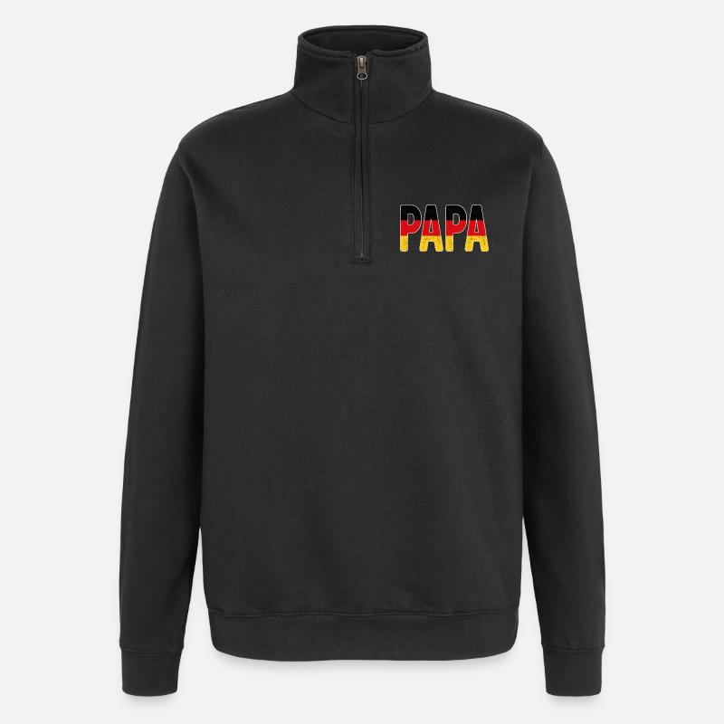 Drapeau allemand du père - Sweat à zip 1/4 - noir