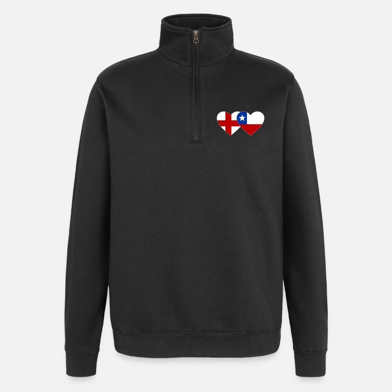Schweden Chile Flagge Herz - Quarter-Zip-Sweatshirt - Schwarz