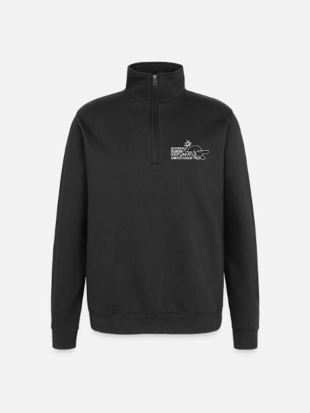 Irony At the Sassy Sea sarcastic - Quarter-Zip Sweatshirt - black