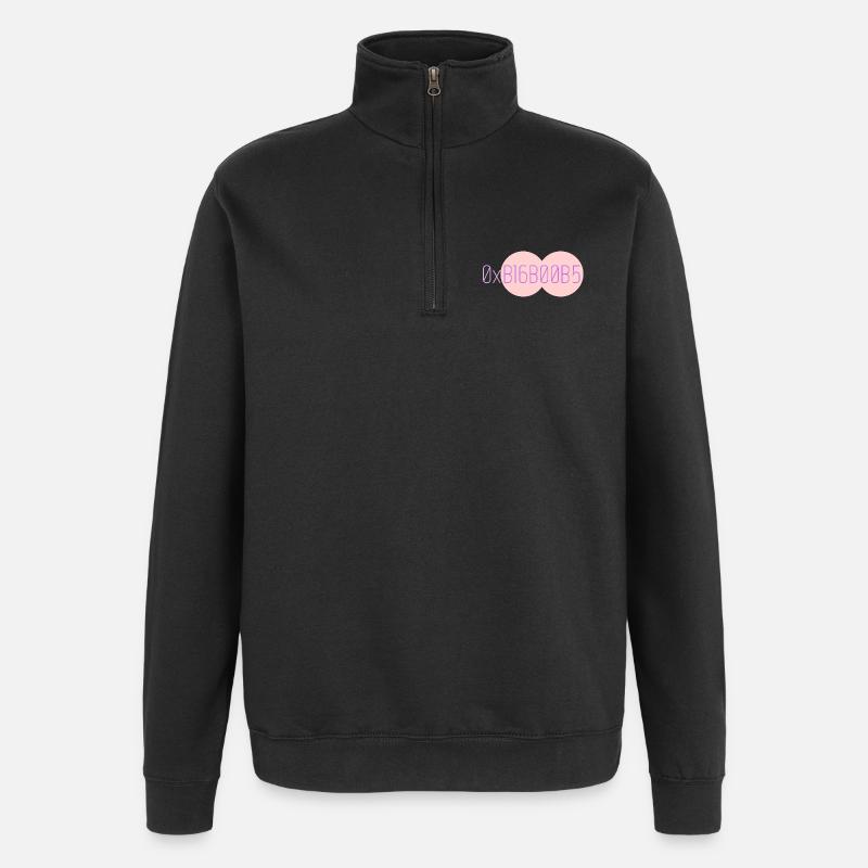 0xB16B00B5 Leetspeak - Sweat à zip 1/4 - noir