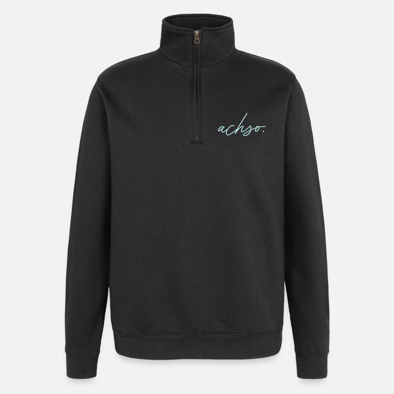 Eh bien. Vague bleue - Sweat à zip 1/4 - noir