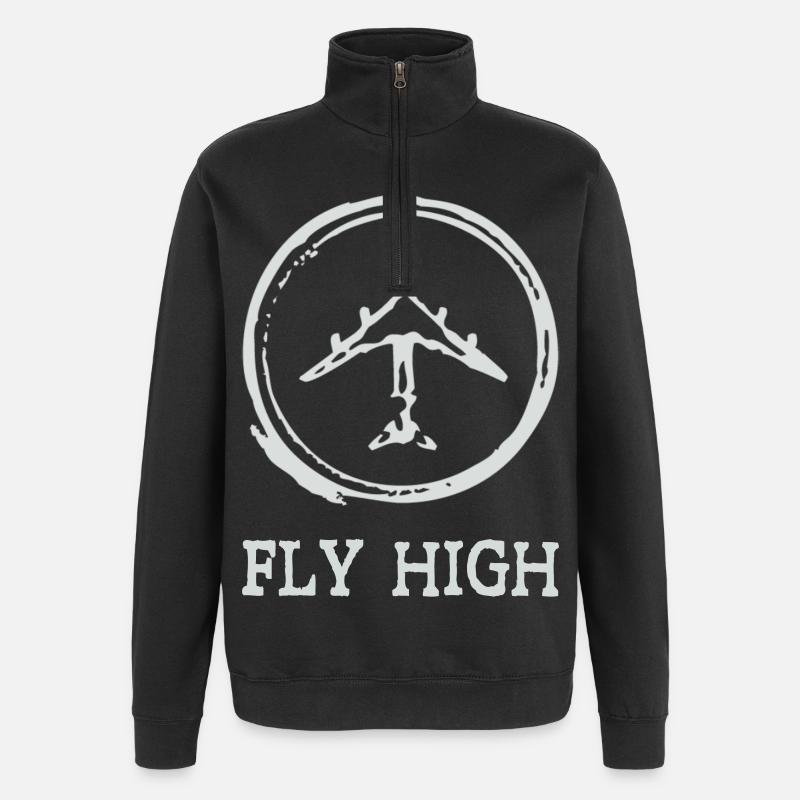 Airplane - Quarter-Zip Sweatshirt - black