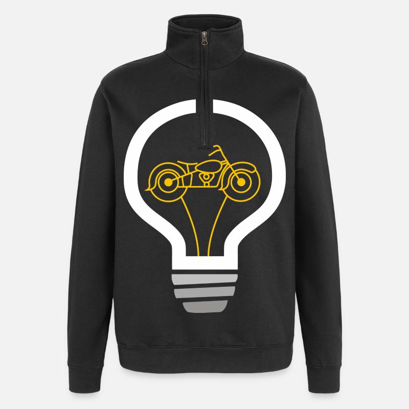 Motorrad-Innenbirne - Quarter-Zip-Sweatshirt - Schwarz