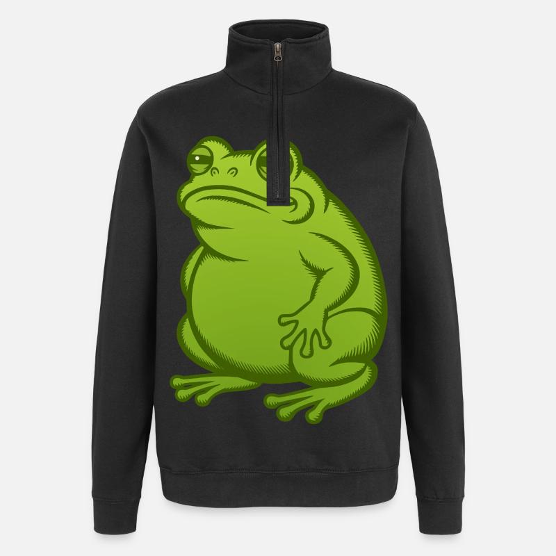 Fat Fat Frog - Fat Fat Toad - Quarter-Zip Sweatshirt - black