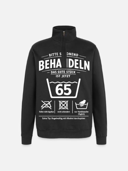 65th Birthday Treat Gently Speed Limit - Quarter-Zip Sweatshirt - black