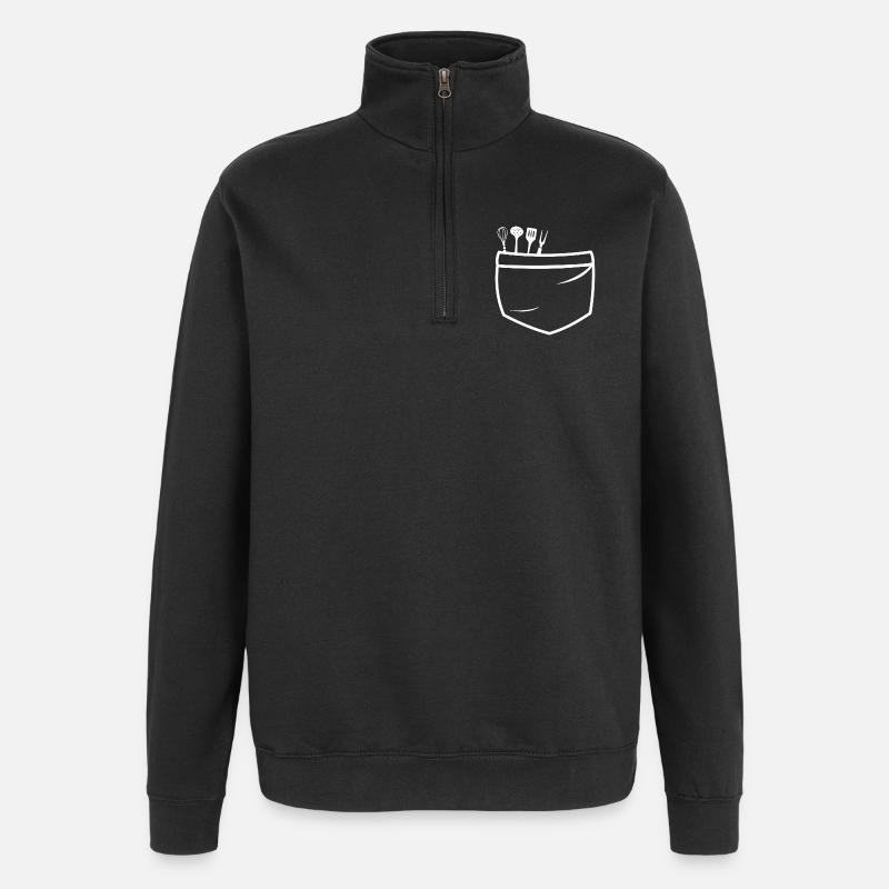 Kitchen Tool Bag Pattern - Quarter-Zip Sweatshirt - black