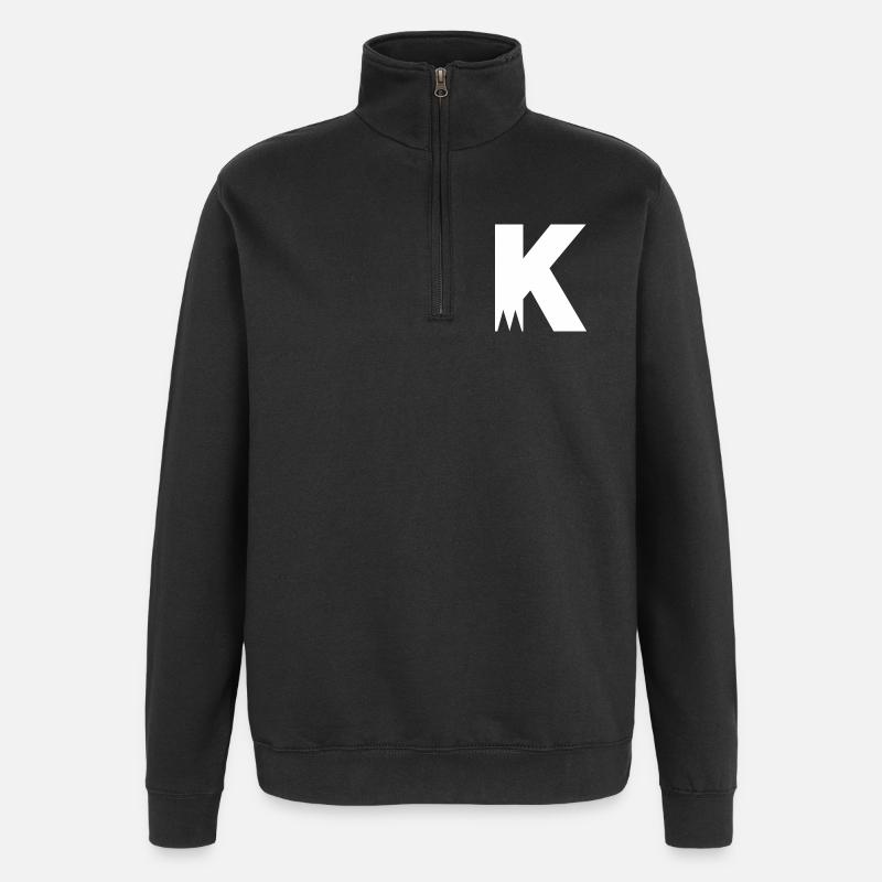 Ville avec K - Sweat à zip 1/4 - noir