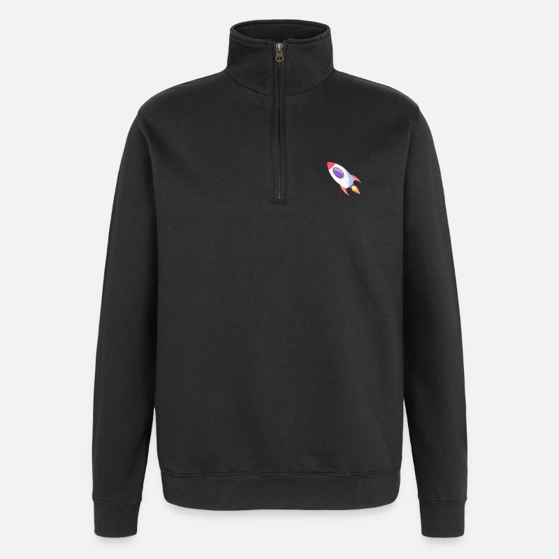 Raumrakete Pop-Comic - Quarter-Zip-Sweatshirt - Schwarz
