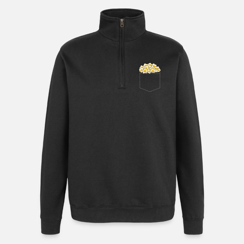 Pop corn - Sweat à zip 1/4 - noir