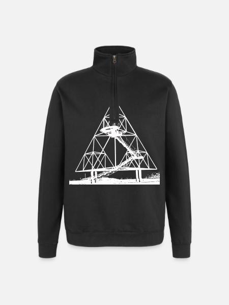 TETRAHEDRON WHITE - Quarter-Zip Sweatshirt - black