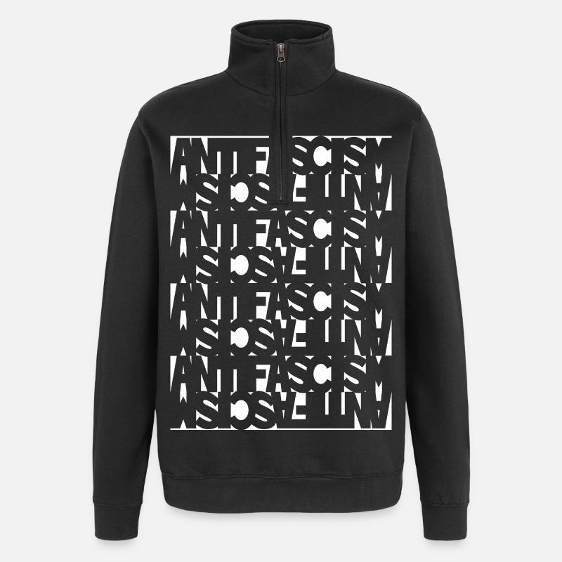 Antifaschismus - Quarter-Zip-Sweatshirt - Schwarz