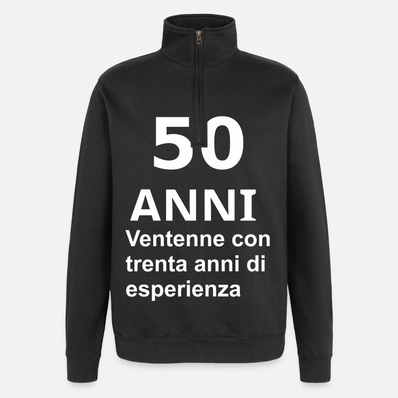 50 ans - Sweat à zip 1/4 - noir