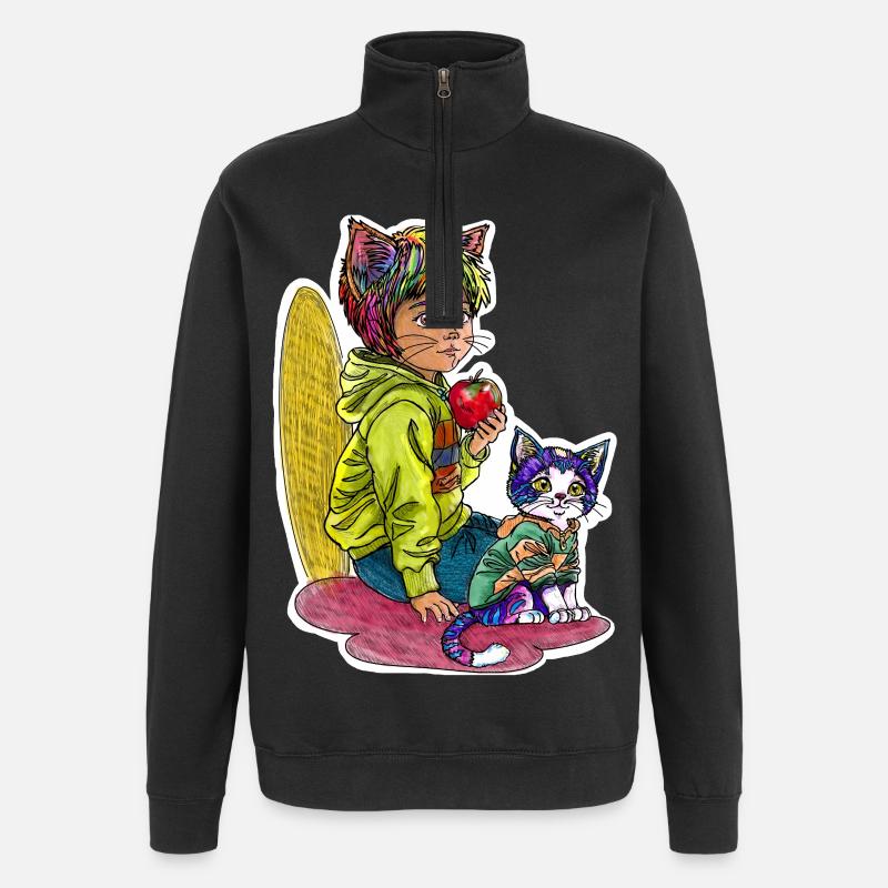 Beste Freunde - Quarter-Zip-Sweatshirt - Schwarz