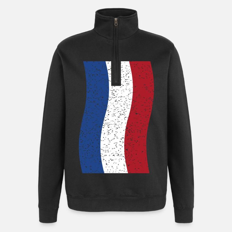 vintage Netherlands flag - Quarter-Zip Sweatshirt - black