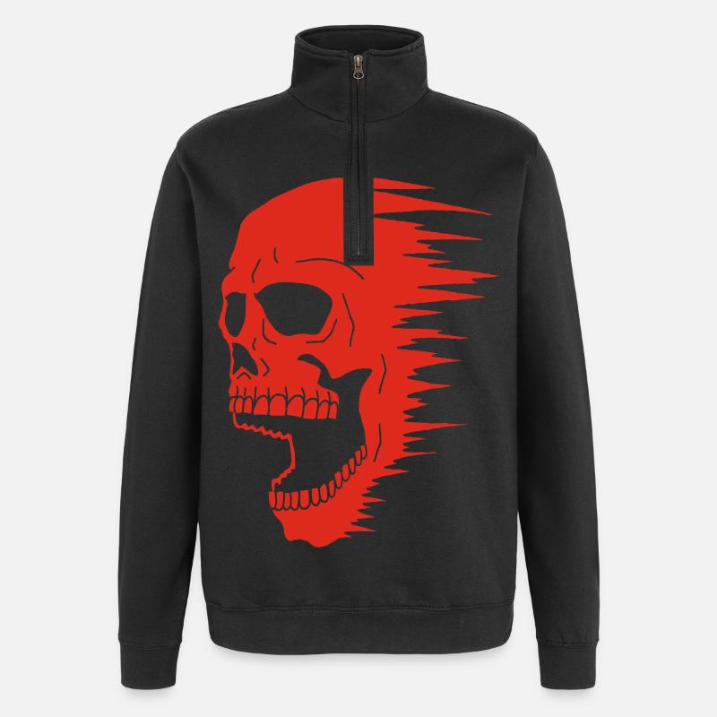 Red Skull und Speed - Quarter-Zip-Sweatshirt - Schwarz