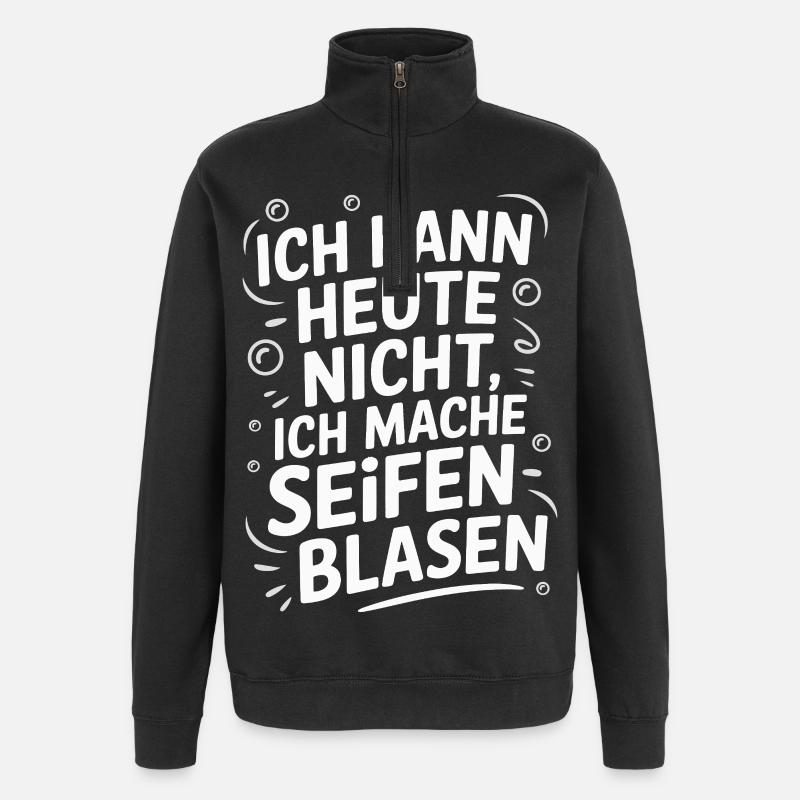Motivational design with handwritten font - Quarter-Zip Sweatshirt - black