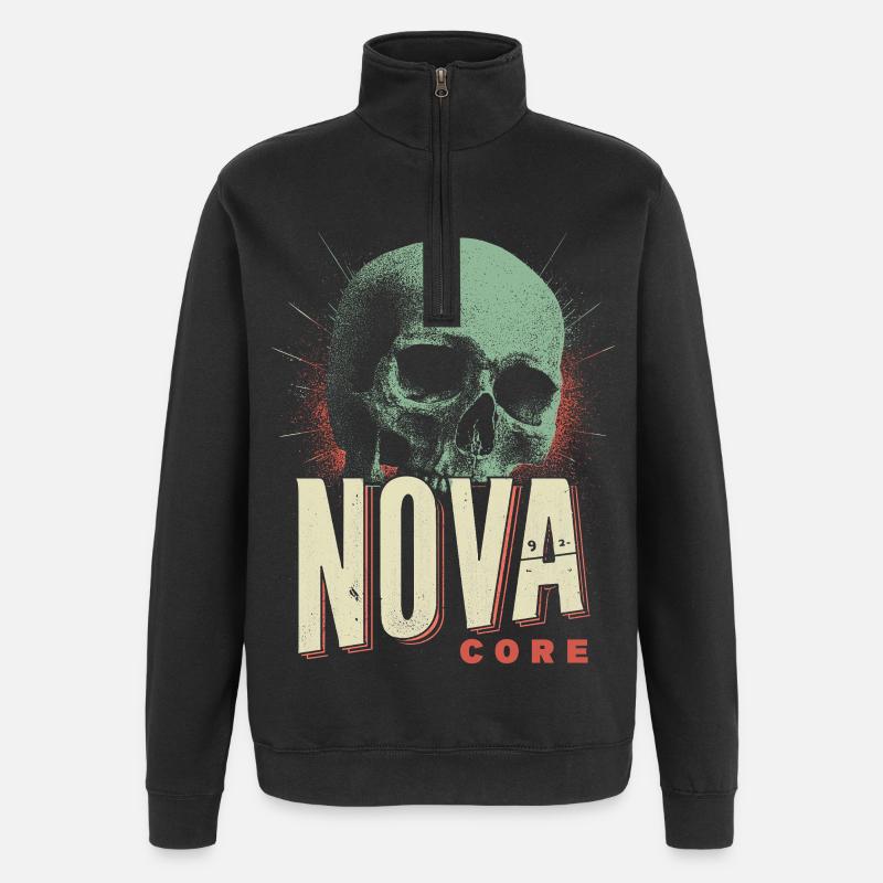 Crâne Nova Core - Sweat à zip 1/4 - noir
