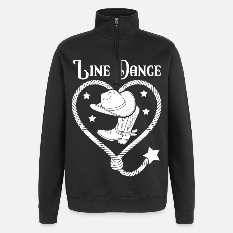 Line Dance Herz Lasso - Quarter-Zip-Sweatshirt - Schwarz