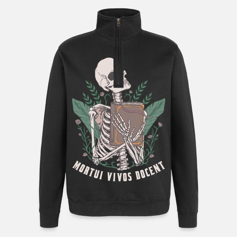 Mortui Vivos Docent Rechtsmedizin Pathologie - Quarter-Zip-Sweatshirt - Schwarz
