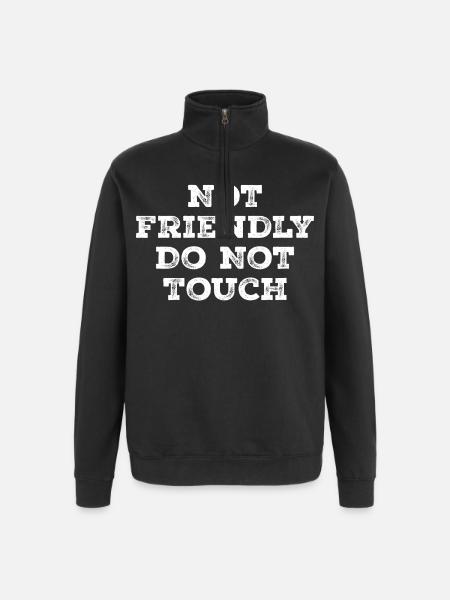 Not friendly do not touch - Sweat à zip 1/4 - noir