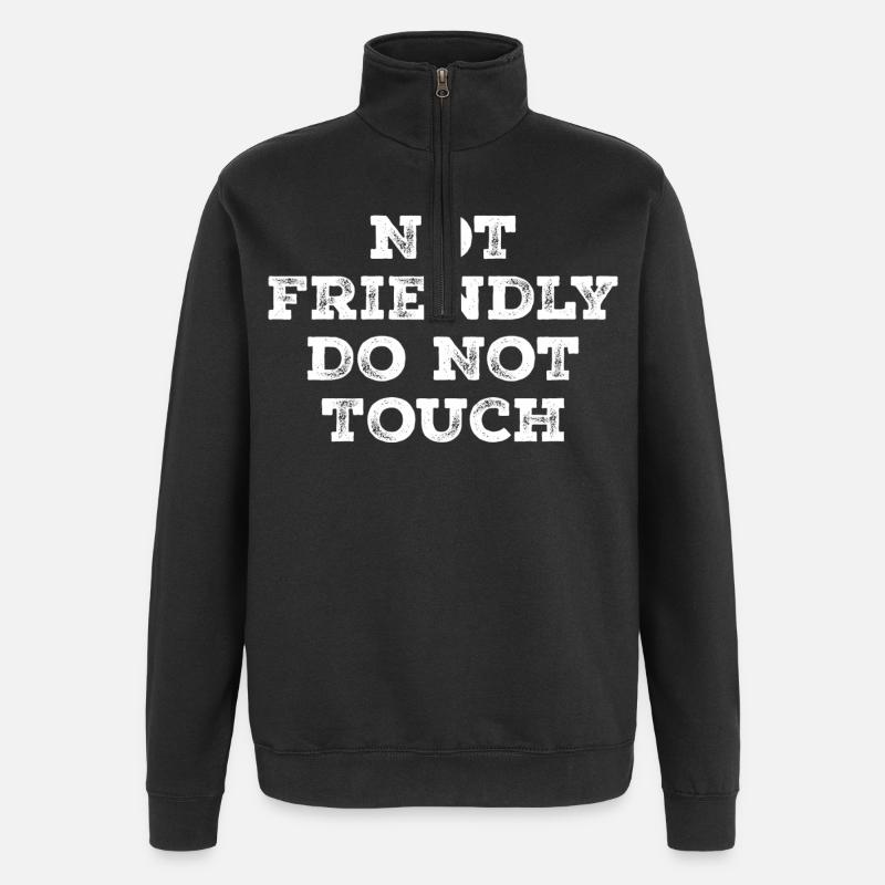 Not friendly do not touch - Sweat à zip 1/4 - noir
