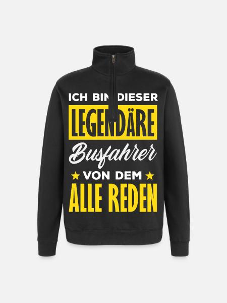 Legendärer Busfahrer Alle Reden - Quarter-Zip-Sweatshirt - Schwarz