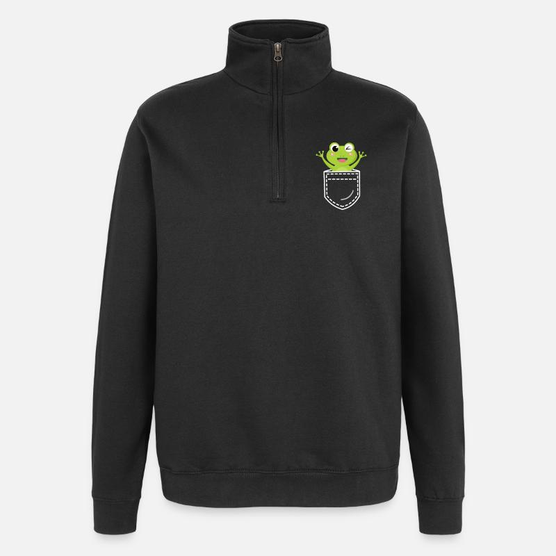 Frosch Frösche - Quarter-Zip-Sweatshirt - Schwarz
