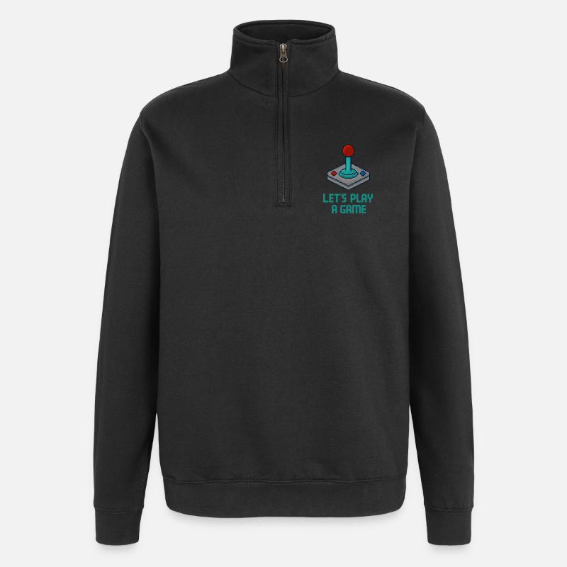 Jeu Pixel Art Retro Arcade - Sweat à zip 1/4 - noir
